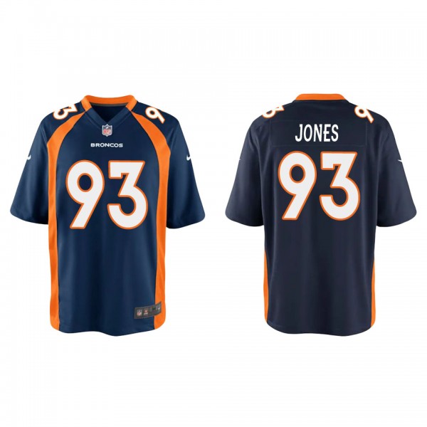 Youth Dre'mont Jones Denver Broncos Navy Game Jers...