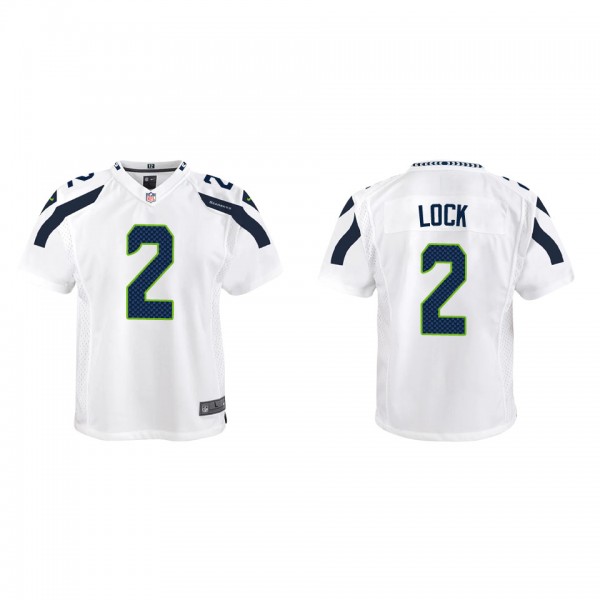 Youth Seattle Seahawks Drew Lock White Game Jersey