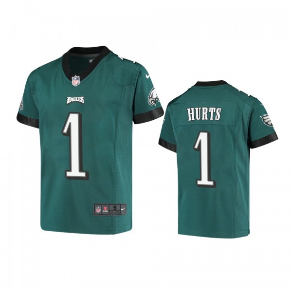 Youth Eagles Jalen Hurts Midnight Green Game Jerse...