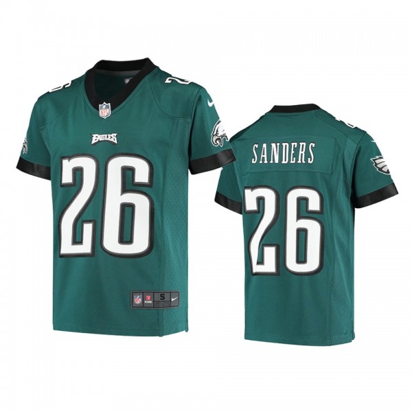 Youth Eagles Miles Sanders Midnight Green Game Jer...