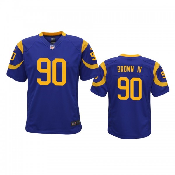 Youth Rams Earnest Brown IV Royal Game Jersey