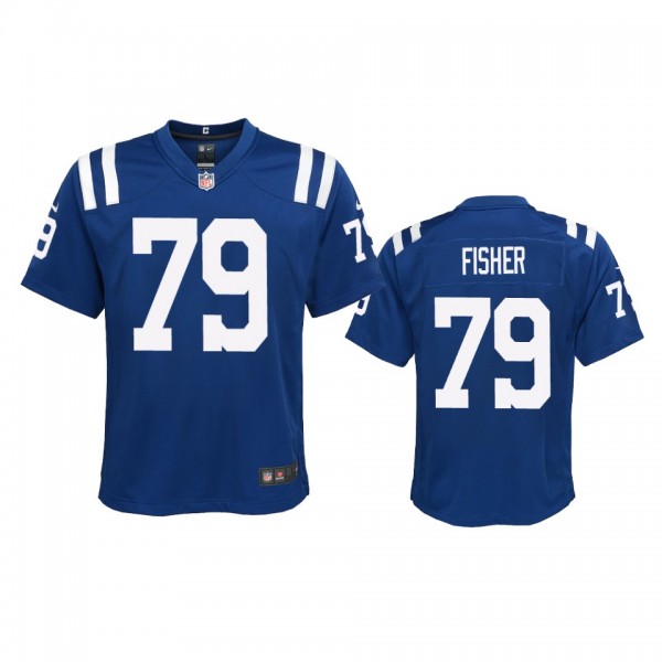 Youth Colts Eric Fisher Royal Game Jersey