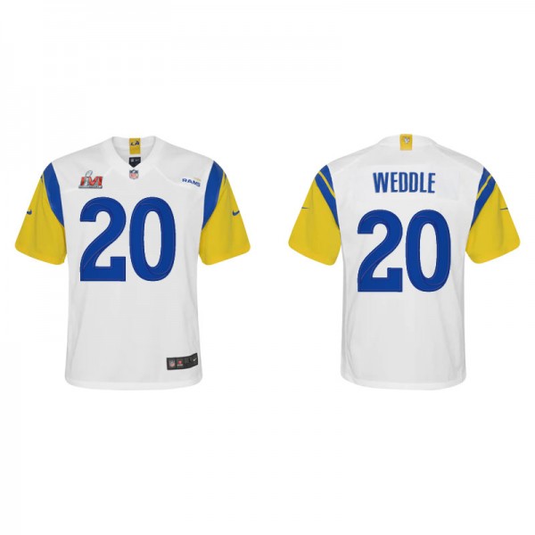 Youth Los Angeles Rams Eric Weddle White Gold Super Bowl LVI Alternate Game Jersey
