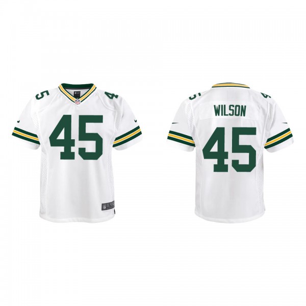 Youth Green Bay Packers Eric Wilson White Game Jer...