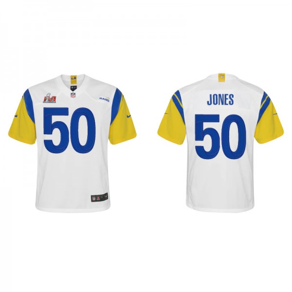 Youth Los Angeles Rams Ernest Jones White Gold Sup...