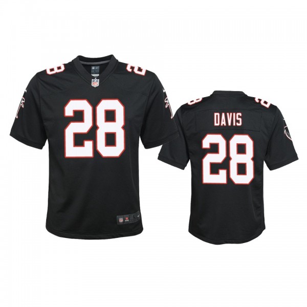 Youth Falcons Mike Davis Black Throwback Game Jersey
