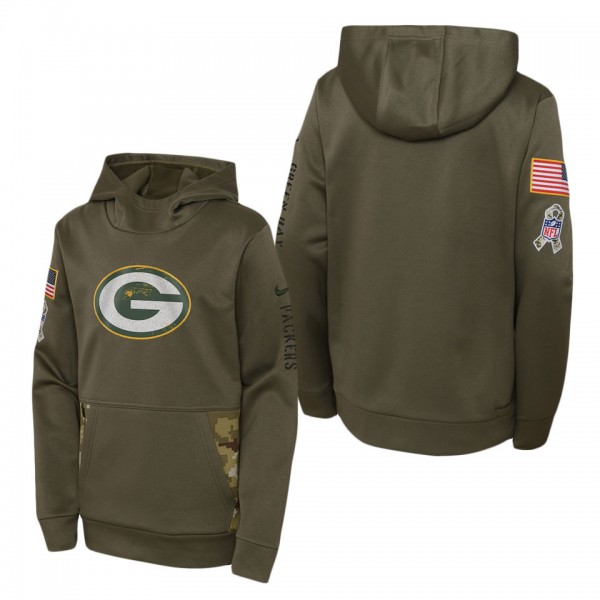 Youth Green Bay Packers Olive 2022 Salute To Servi...