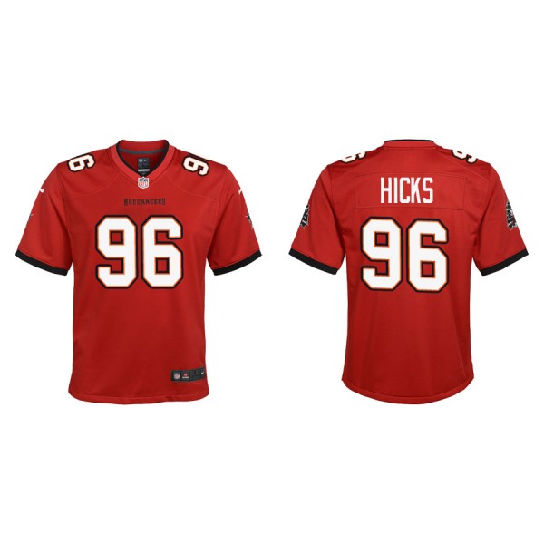 Youth Hicks Buccaneers Red Game Jersey