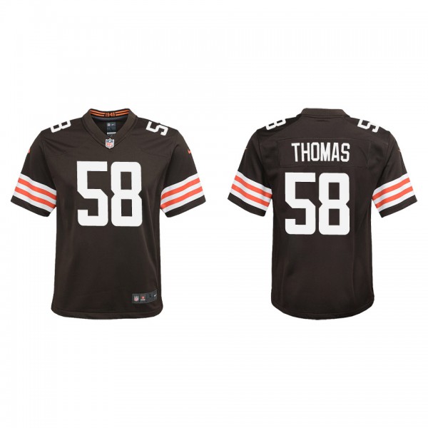 Youth Cleveland Browns Isaiah Thomas Brown Game Je...