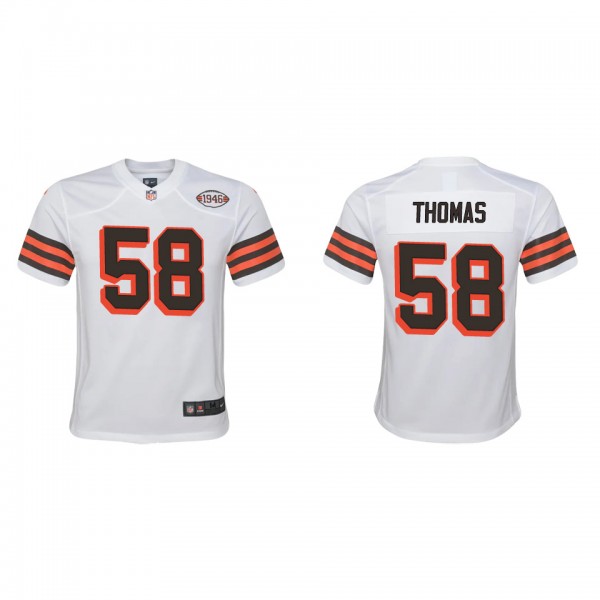 Youth Cleveland Browns Isaiah Thomas White 1946 Co...