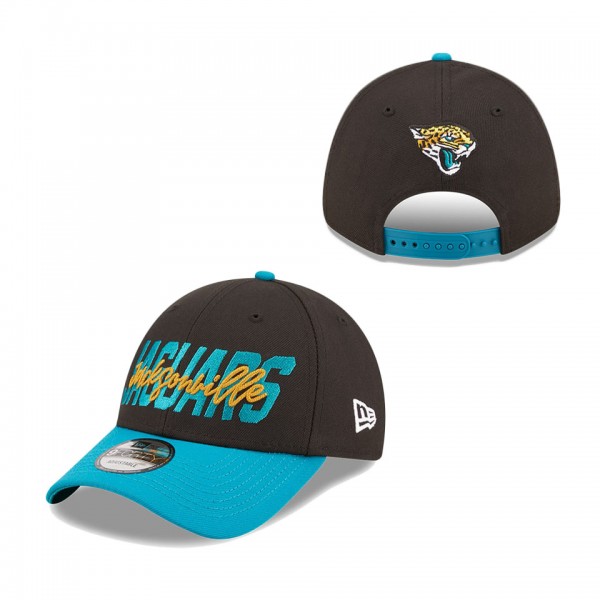 Youth Jacksonville Jaguars New Era Black Teal 2022 NFL Draft 9FORTY Snapback Adjustable Hat