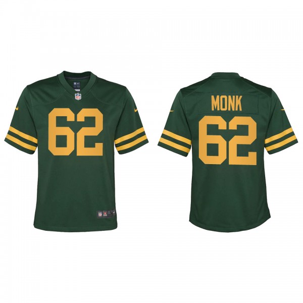 Youth Jacob Monk Green Bay Packers Green Alternate...
