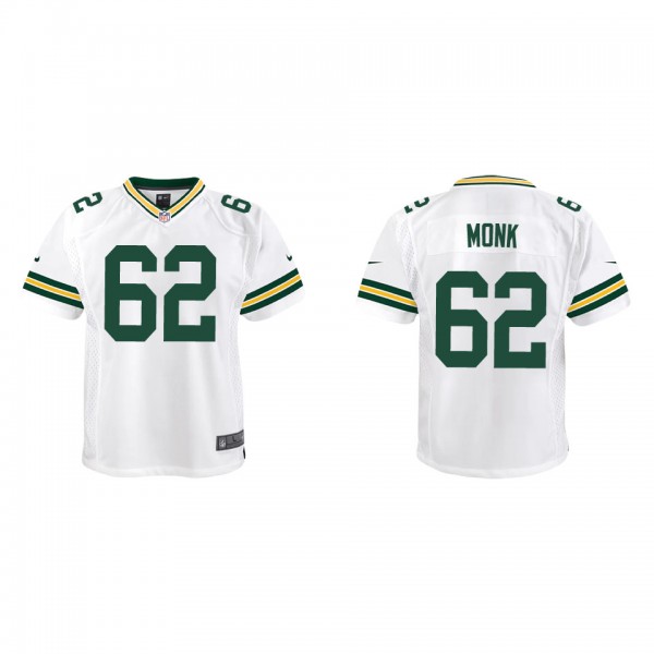 Youth Jacob Monk Green Bay Packers White Game Jers...