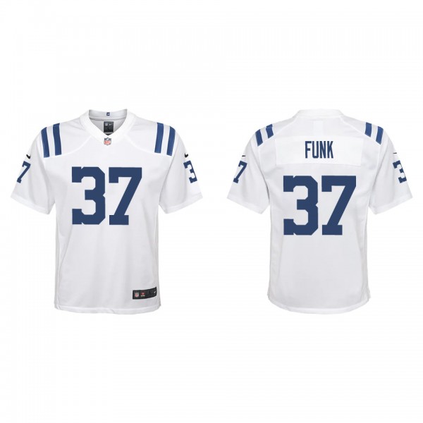 Youth Indianapolis Colts Jake Funk White Game Jers...