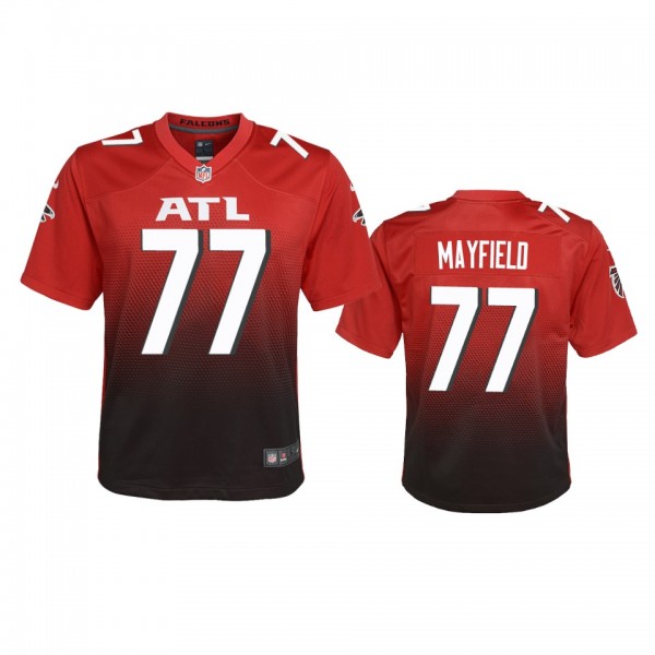 Youth Falcons Jalen Mayfield Red Alternate Game Je...