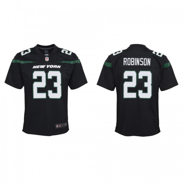 Youth New York Jets James Robinson Black Game Jers...