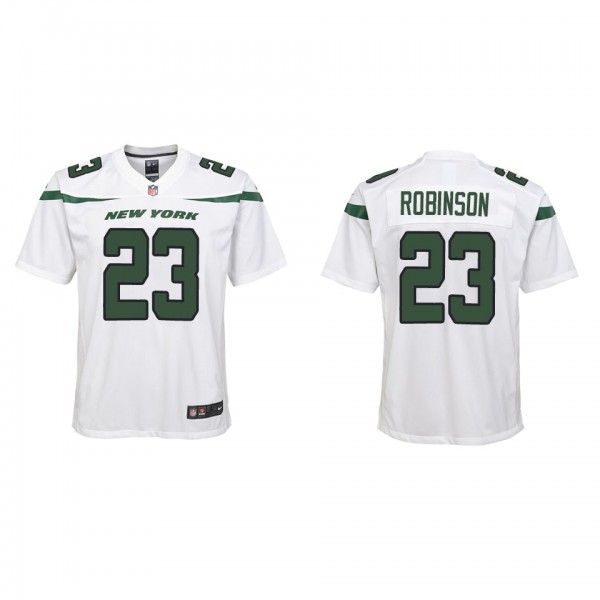 Youth New York Jets James Robinson White Game Jers...
