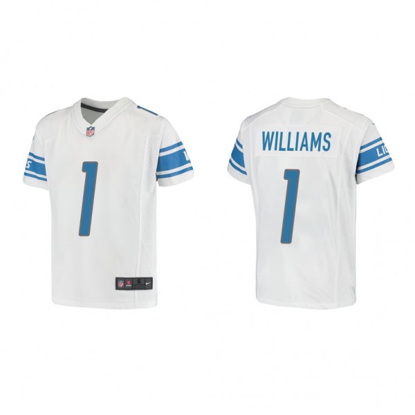 Youth Jameson Williams Detroit Lions White Game Je...