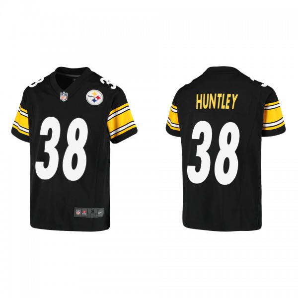 Youth Pittsburgh Steelers Jason Huntley Black Game...