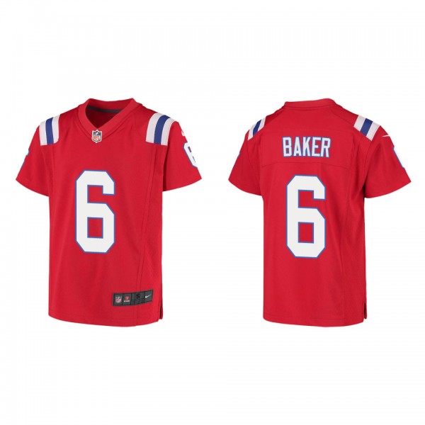 Youth Javon Baker New England Patriots Red Game Je...