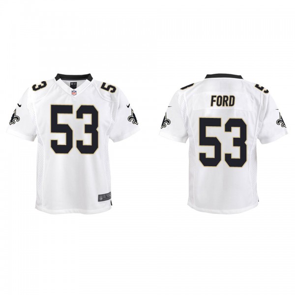 Youth Jaylan Ford New Orleans Saints White Game Je...
