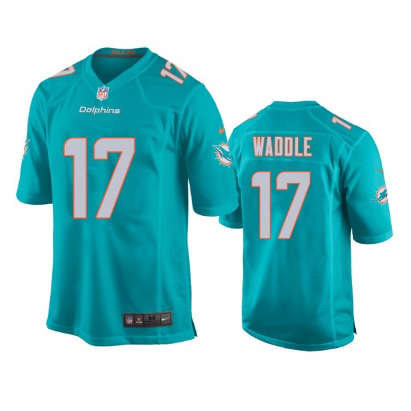 Youth Dolphins Jaylen Waddle Aqua Game Jersey
