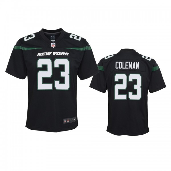 Youth Jets Tevin Coleman Black Game Jersey