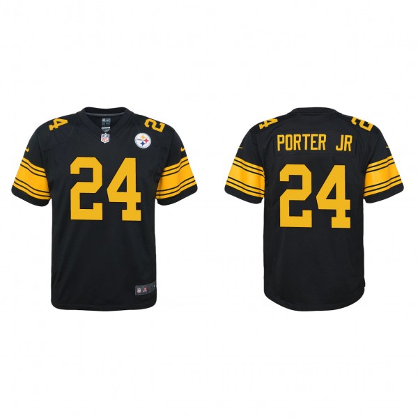 Youth Pittsburgh Steelers Joey Porter Jr. Black 2023 NFL Draft Alternate Game Jersey