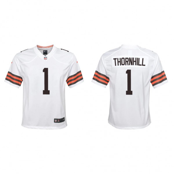 Youth Juan Thornhill Cleveland Browns White Game J...