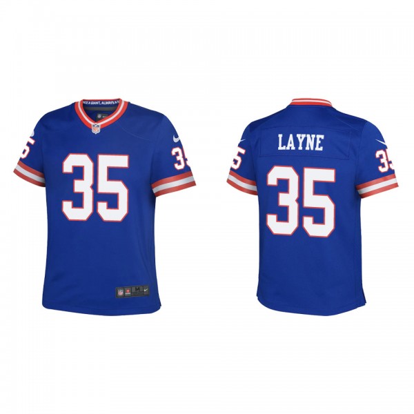 Youth New York Giants Justin Layne Royal Classic G...