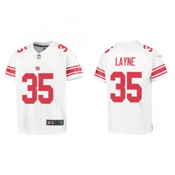 Youth New York Giants Justin Layne White Game Jers...