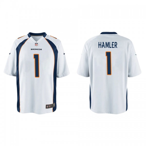 Youth K.J. Hamler Denver Broncos White Game Jersey