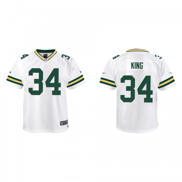 Youth Kalen King Green Bay Packers White Game Jers...