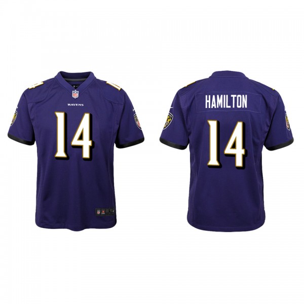 Youth Baltimore Ravens Kyle Hamilton Purple 2022 N...