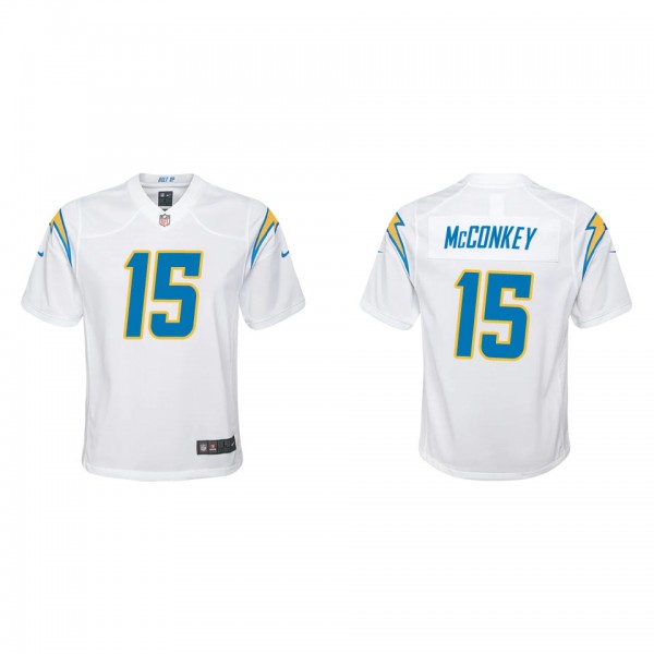 Youth Ladd McConkey Los Angeles Chargers White Gam...