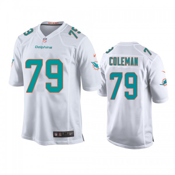 Youth Dolphins Larnel Coleman White Game Jersey