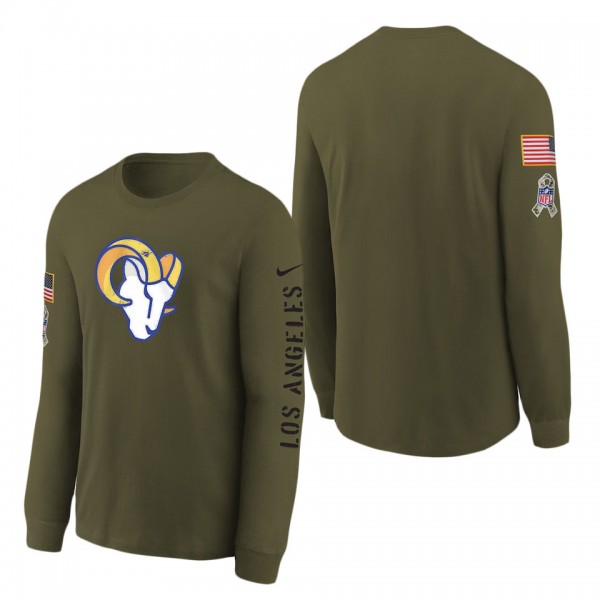 Youth Los Angeles Rams Olive 2022 Salute To Servic...