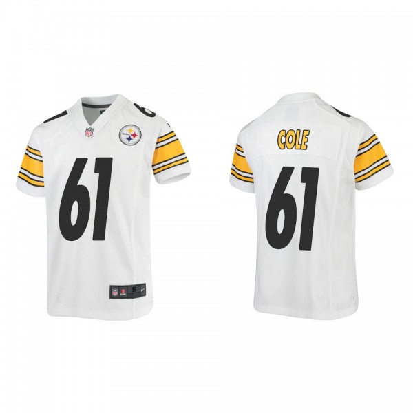 Youth Pittsburgh Steelers Mason Cole White Game Je...