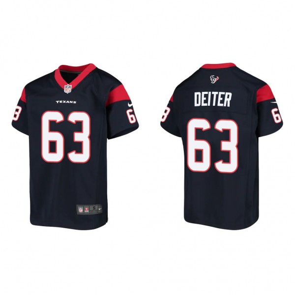 Youth Michael Deiter Houston Texans Navy Game Jers...