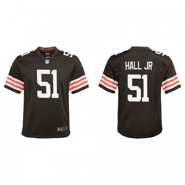 Youth Michael Hall Jr. Cleveland Browns Brown Game...