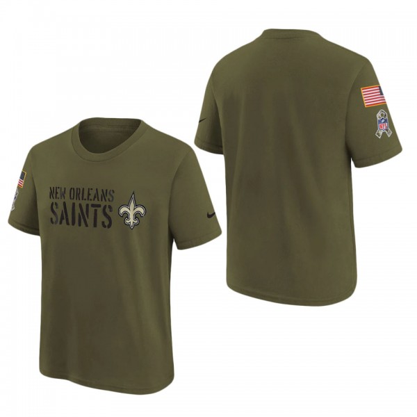 Youth New Orleans Saints Olive 2022 Salute To Serv...