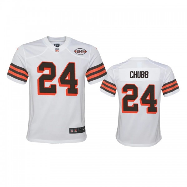 Youth Cleveland Browns Nick Chubb White 1946 Colle...