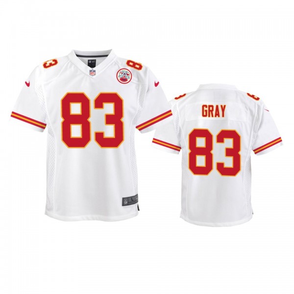 Youth Chiefs Noah Gray White Game Jersey