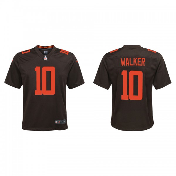 Youth P.J. Walker Browns Brown Alternate Game Jers...