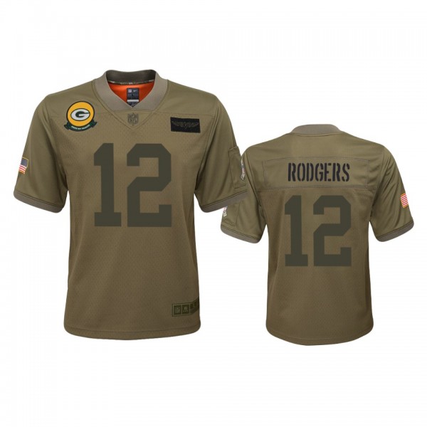 Youth Green Bay Packers Aaron Rodgers Camo 2019 Sa...