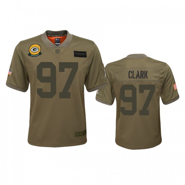 Youth Green Bay Packers Kenny Clark Camo 2019 Salute to Service Game Jersey