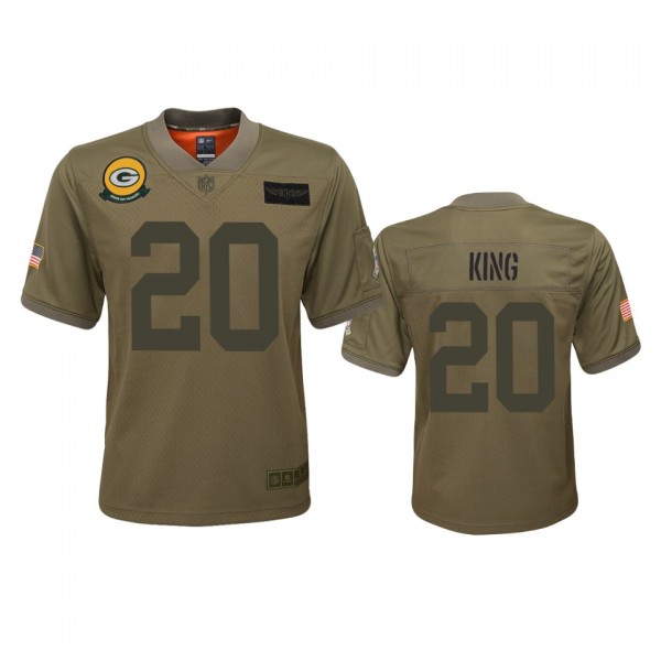 Youth Green Bay Packers Kevin King Camo 2019 Salute to Service Game Jersey