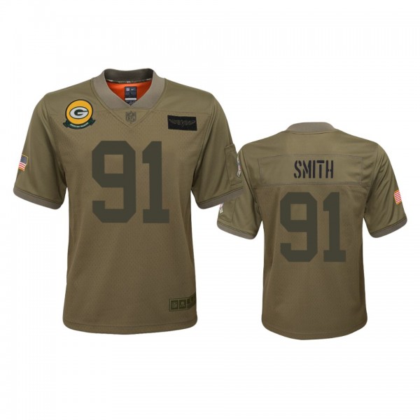 Youth Green Bay Packers Preston Smith Camo 2019 Salute to Service Game Jersey
