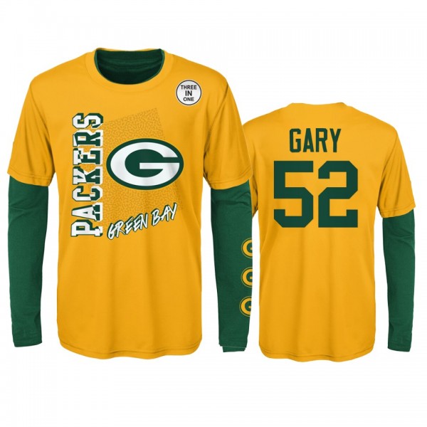 Green Bay Packers Rashan Gary Gold Green For the Love of the Game Combo Set T-Shirt - Youth