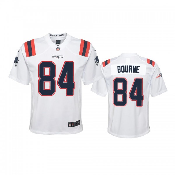 Youth Patriots Kendrick Bourne White Game Jersey